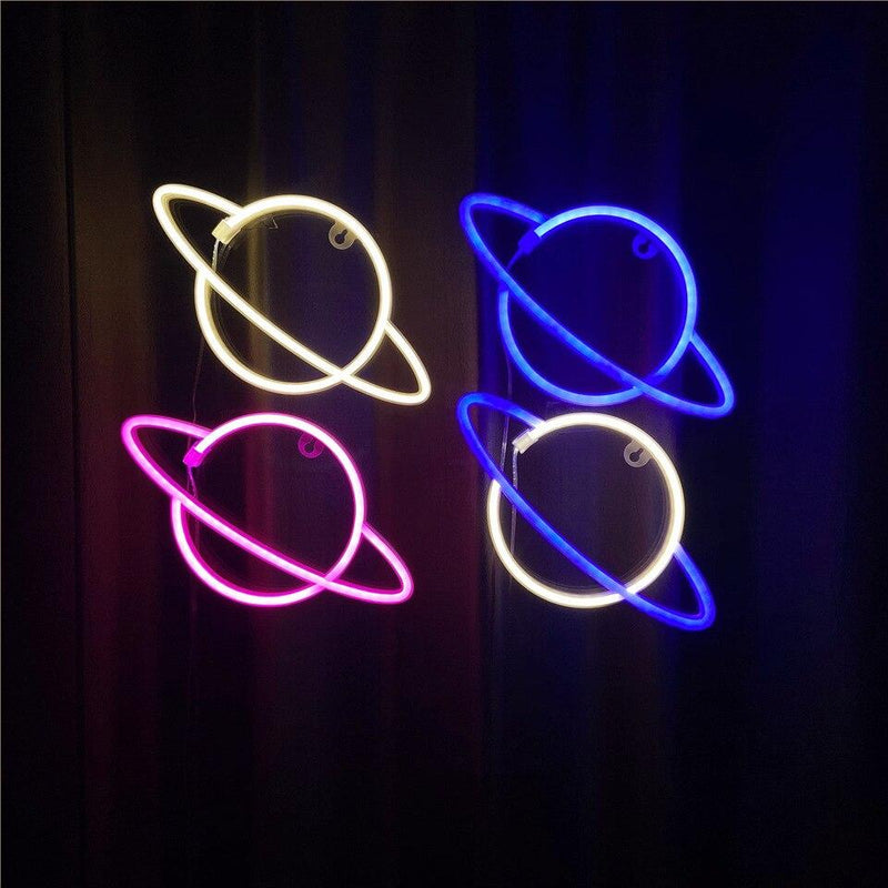 Saturn LED Neon Planet Sign by Ocean Galaxy Light™